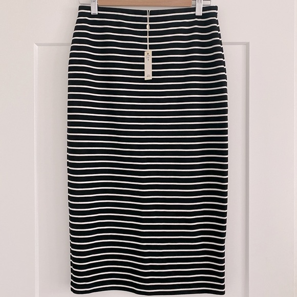 NWT Max Studio stretch B+W striped midi skirt - Picture 1 of 2